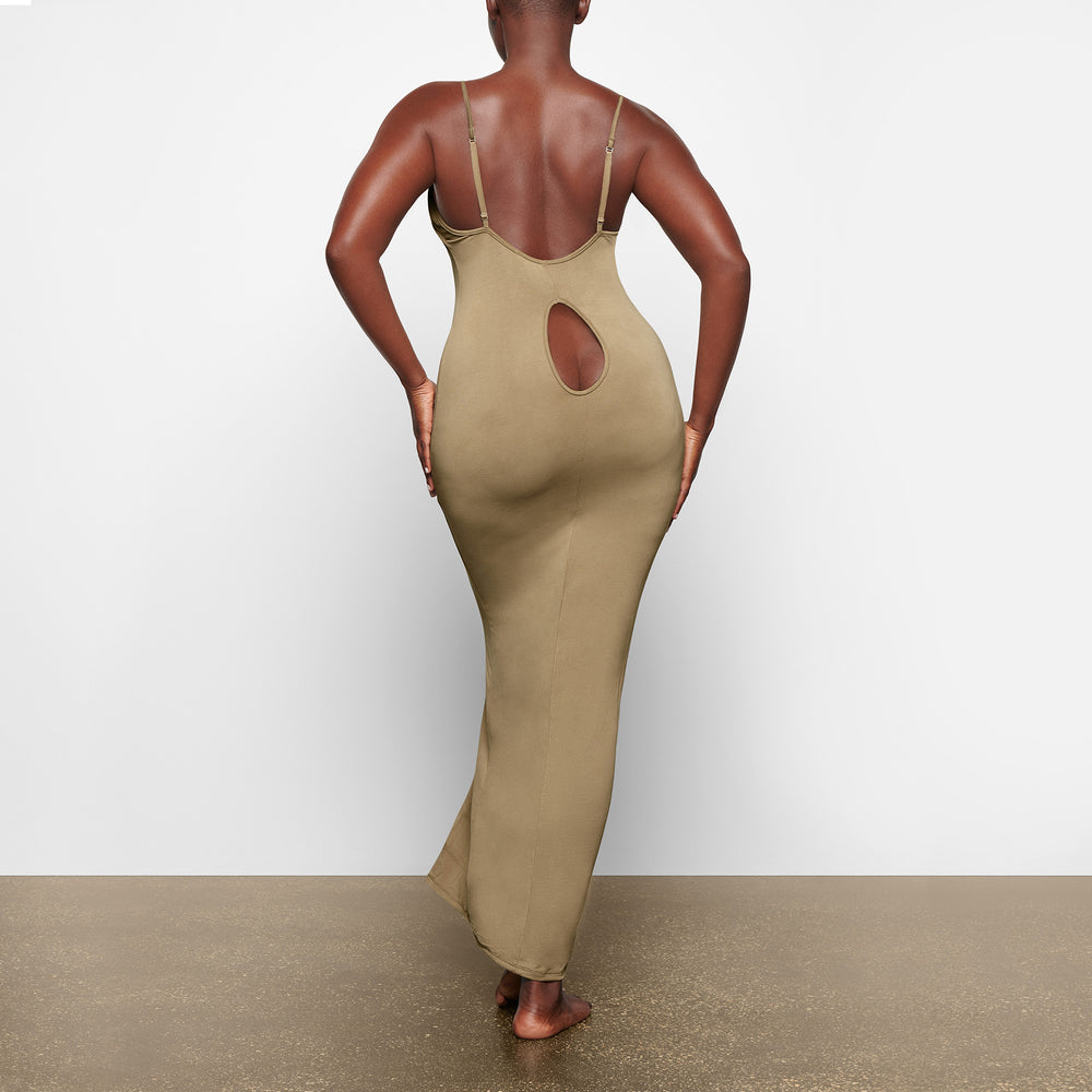 Skims SMOOTH LOUNGE LOW BACK KEYHOLE Dress Hnedožltý | HTSO-20861