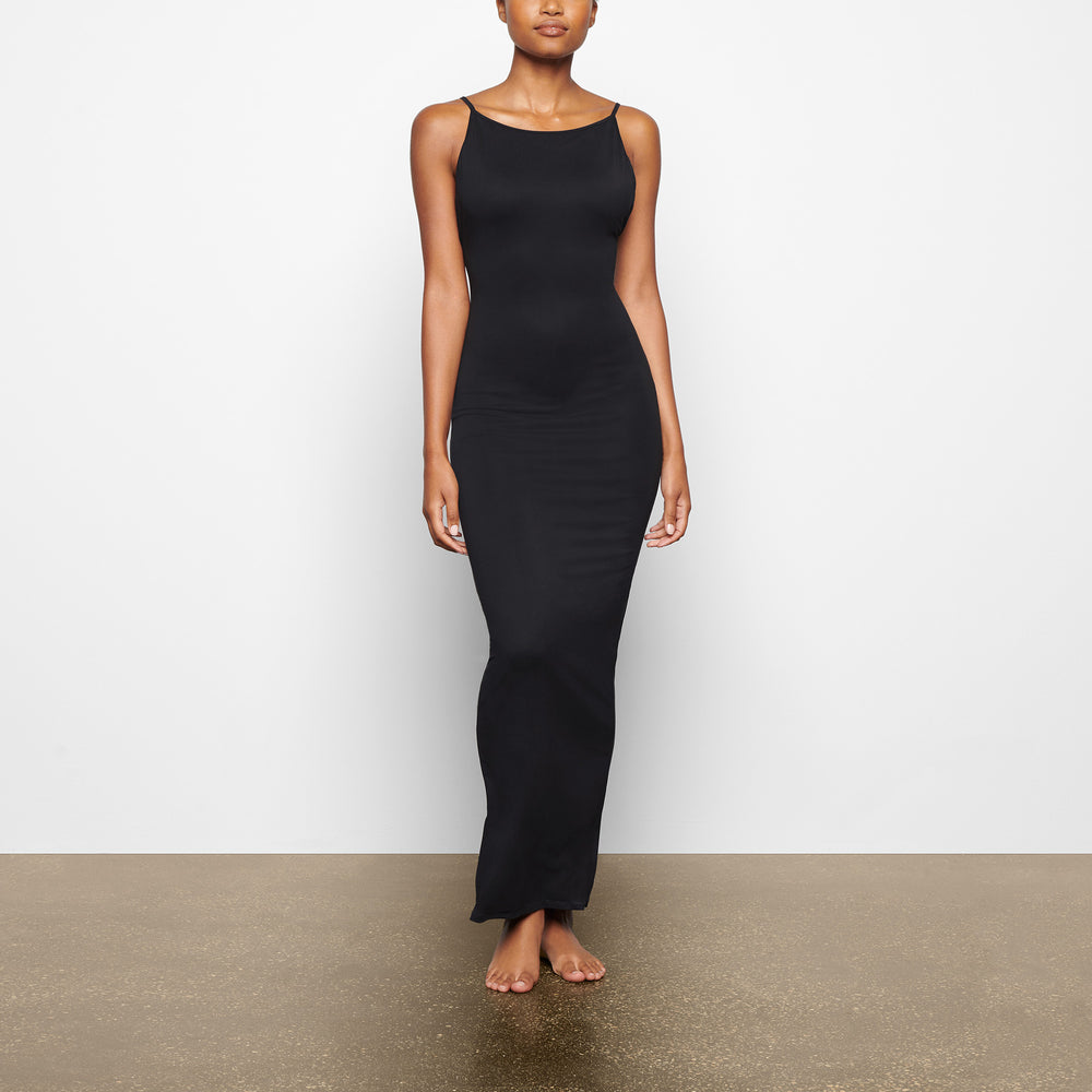 Skims SMOOTH LOUNGE LOW BACK KEYHOLE Dress Čierne | WATR-81364
