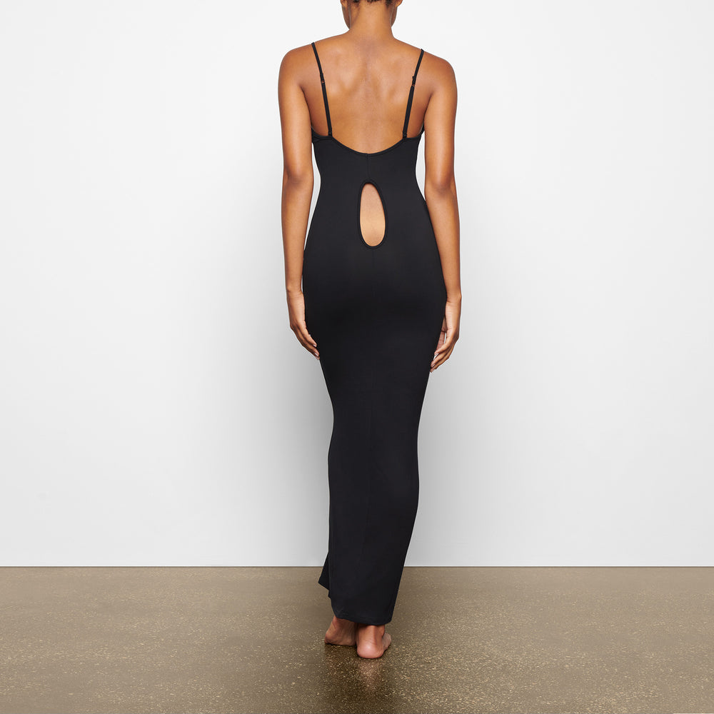 Skims SMOOTH LOUNGE LOW BACK KEYHOLE Dress Čierne | WATR-81364