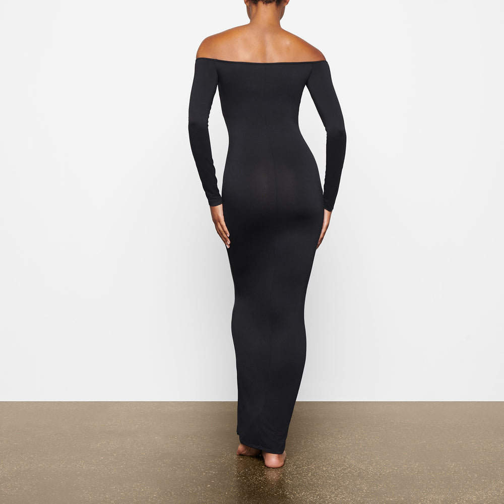 Skims SMOOTH LOUNGE OFF THE SHOULDER Dress Čierne | TNXL-39276