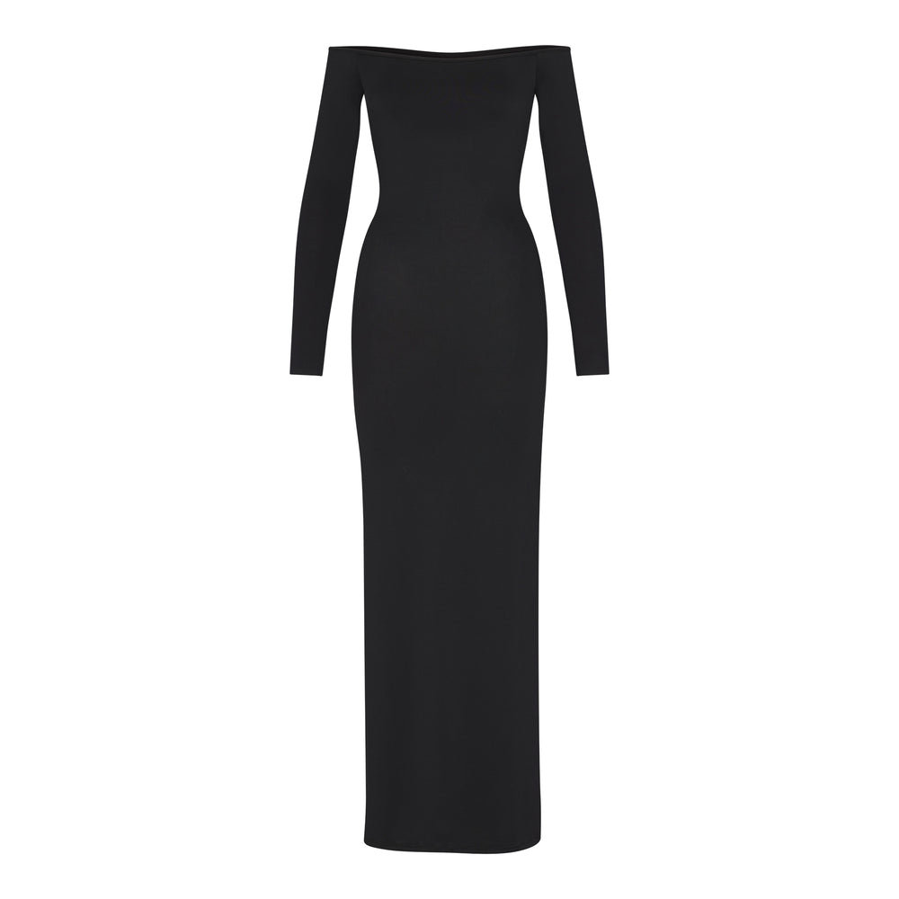 Skims SMOOTH LOUNGE OFF THE SHOULDER Dress Čierne | TNXL-39276
