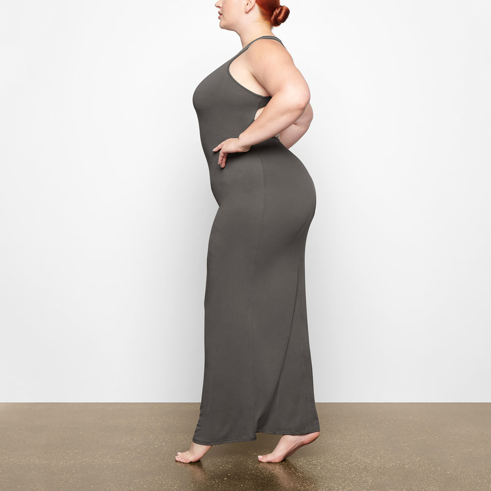 Skims SMOOTH LOUNGE OPEN RACERBACK Dress Tmavo Siva | CJYR-15462