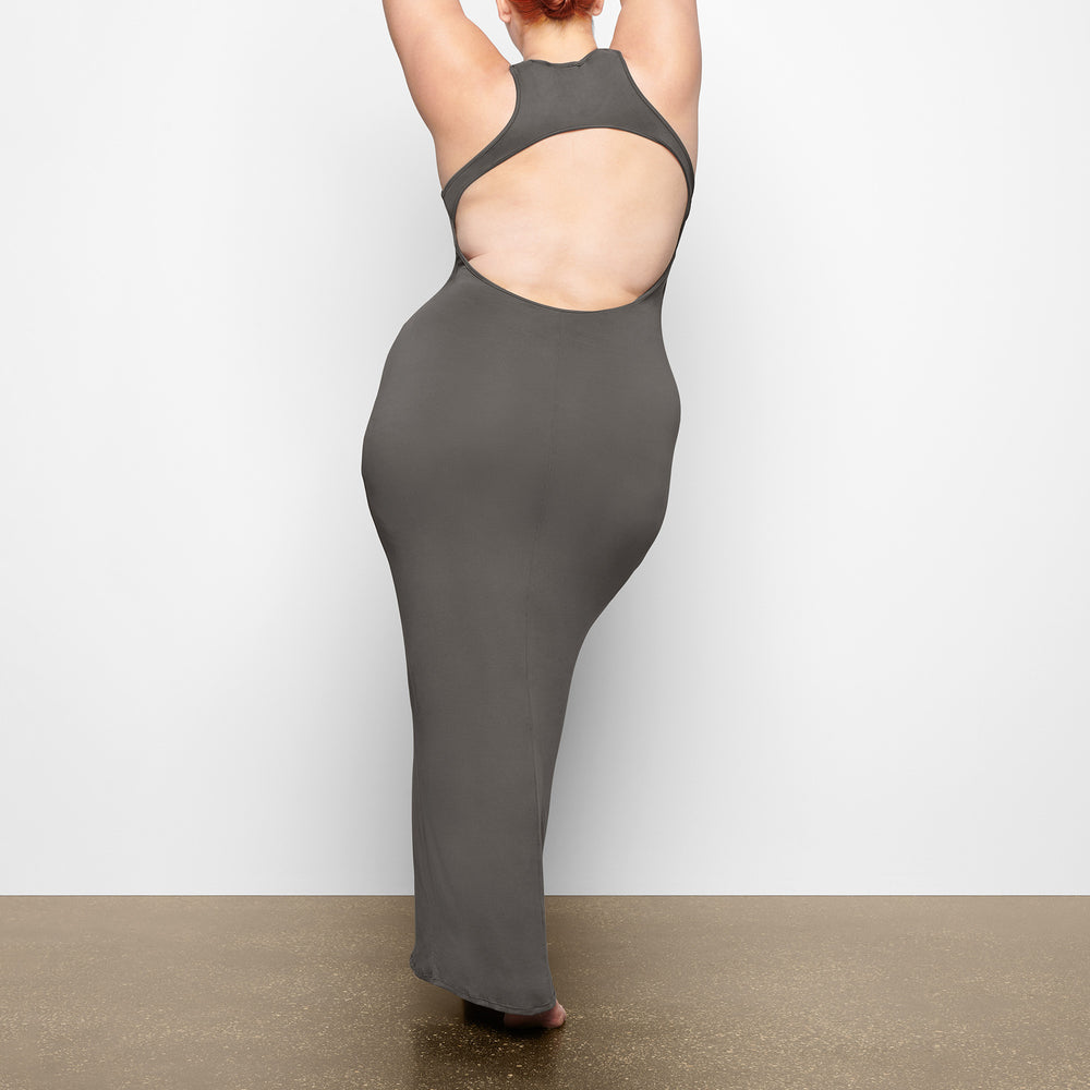 Skims SMOOTH LOUNGE OPEN RACERBACK Dress Tmavo Siva | CJYR-15462