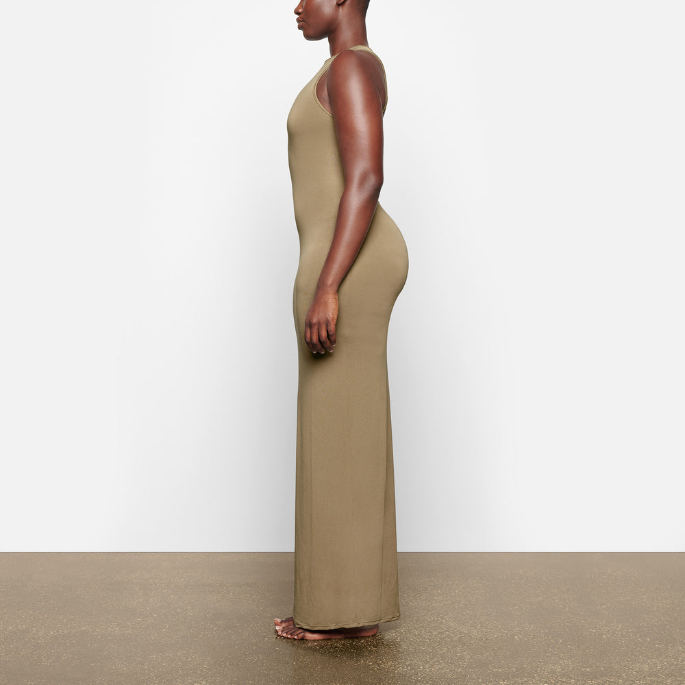 Skims SMOOTH LOUNGE OPEN RACERBACK Dress Hnedožltý | ESCU-51498