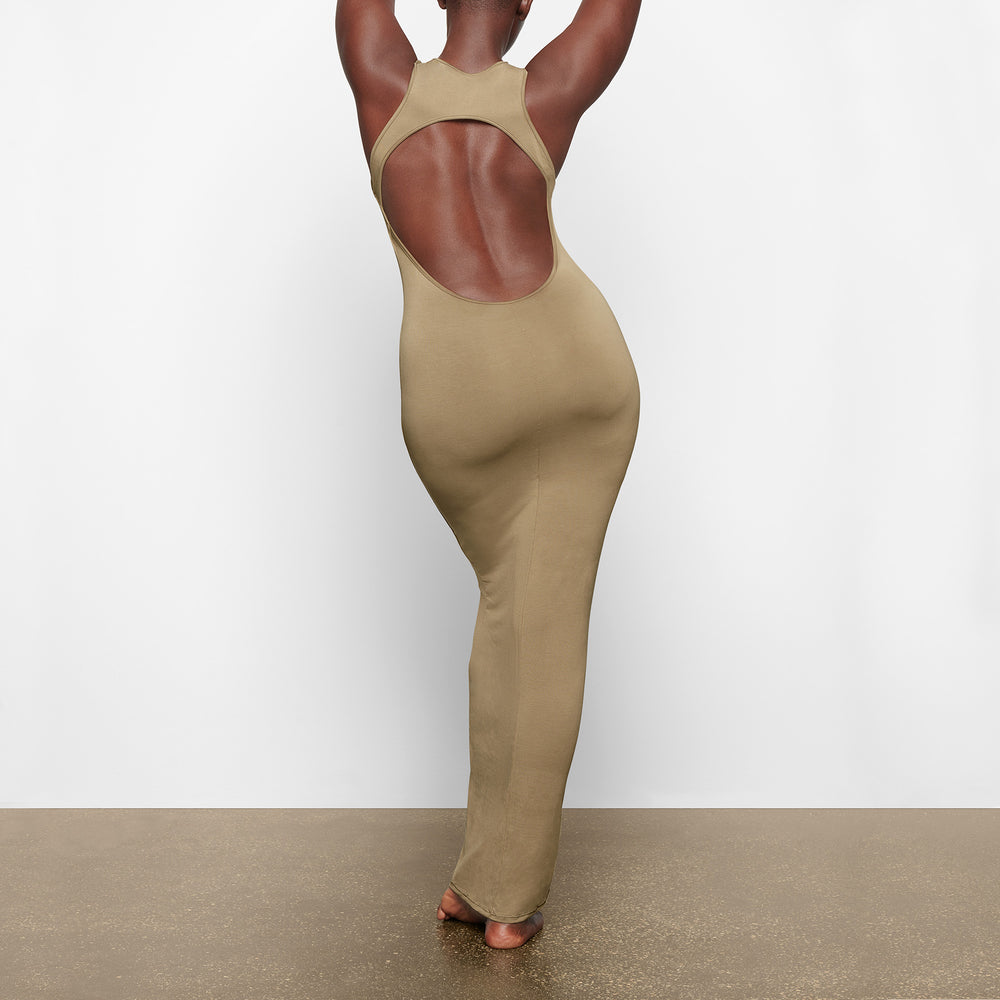 Skims SMOOTH LOUNGE OPEN RACERBACK Dress Hnedožltý | ESCU-51498