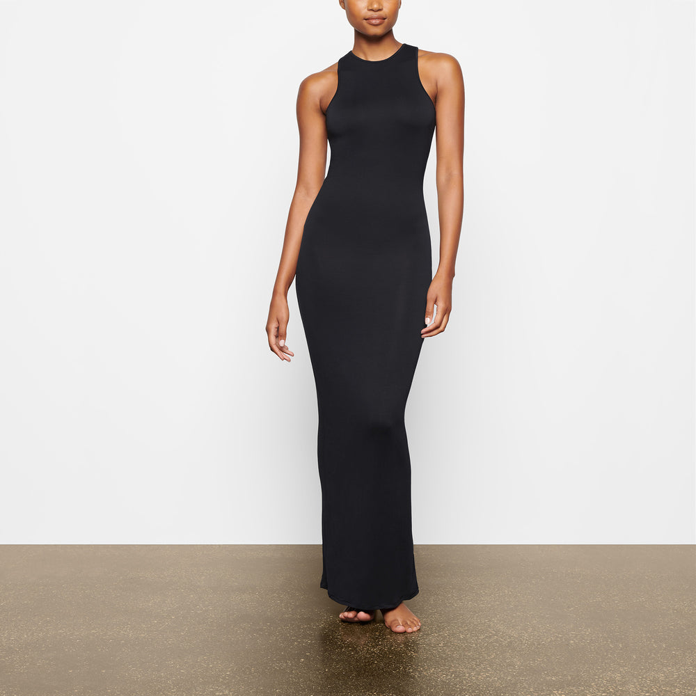 Skims SMOOTH LOUNGE OPEN RACERBACK Dress Čierne | SJKD-10623