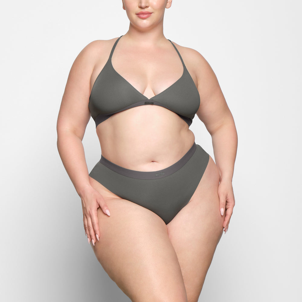 Skims SMOOTH RIB Bikini Tmavo Siva | WBUA-94186