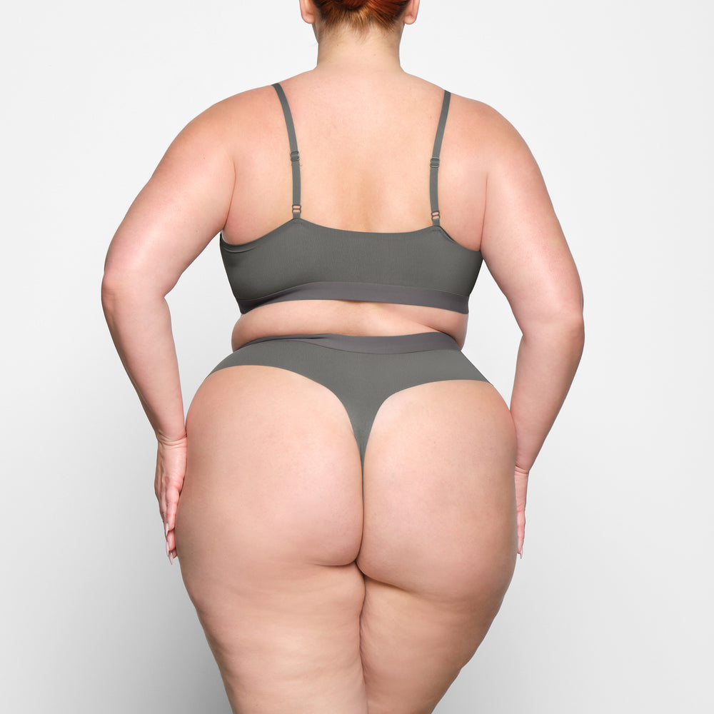Skims SMOOTH RIB SCOOP NECK Bralette Tmavo Siva | ZBXQ-64283