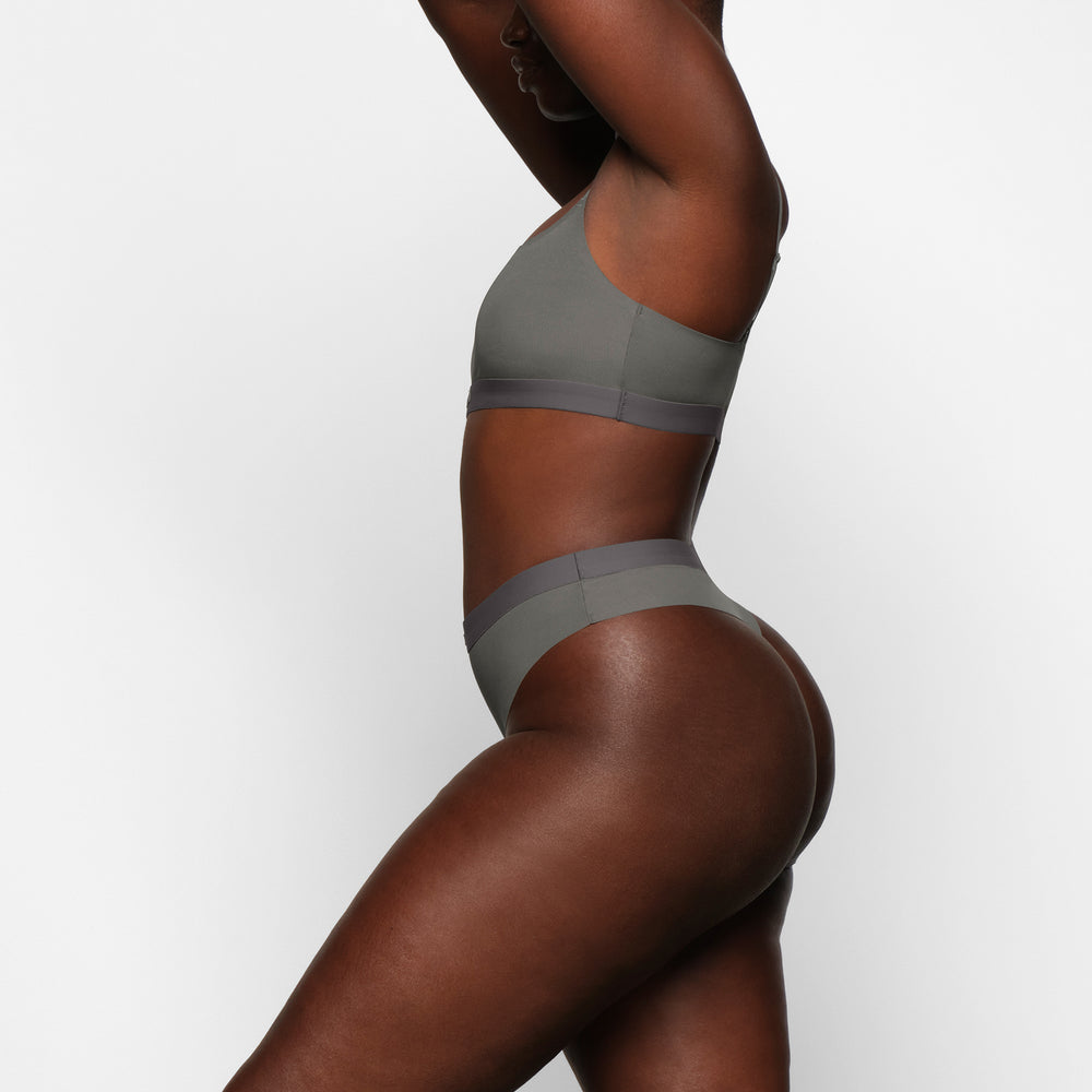 Skims SMOOTH RIB SCOOP NECK Bralette Tmavo Siva | ZBXQ-64283