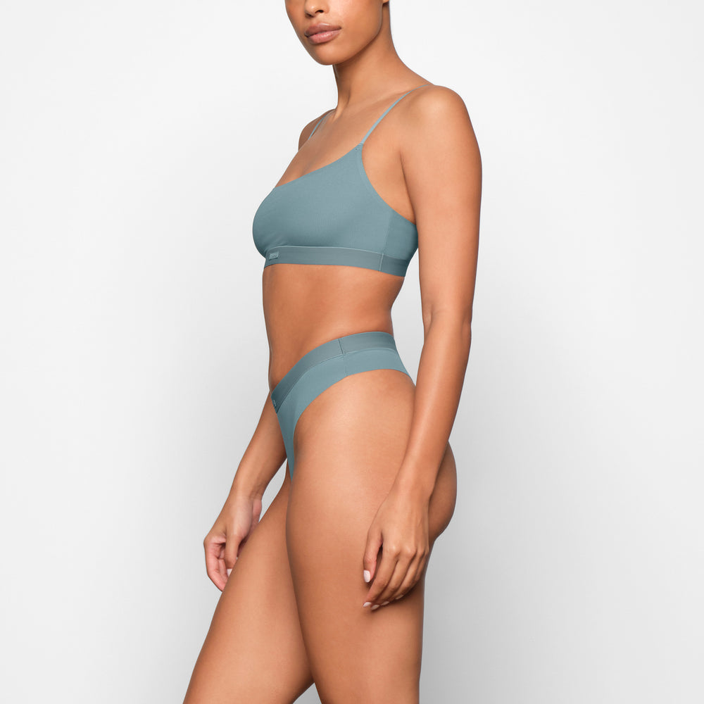 Skims SMOOTH RIB Thong Modre | ZCSG-94372