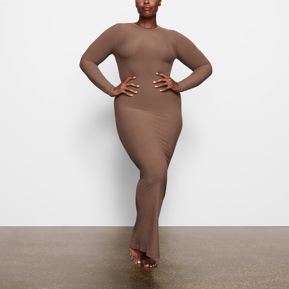 Skims SOFT LOUNGE CREW NECK LONG Dress Marhule | MGNP-19742