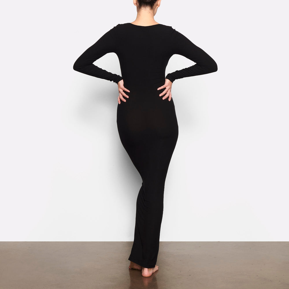Skims SOFT LOUNGE LONG SLEEVE Dress Čierne | WYFG-38967
