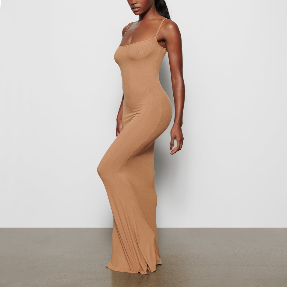 Skims SOFT LOUNGE LONG SLIP Dress Hnede | ILOW-09715