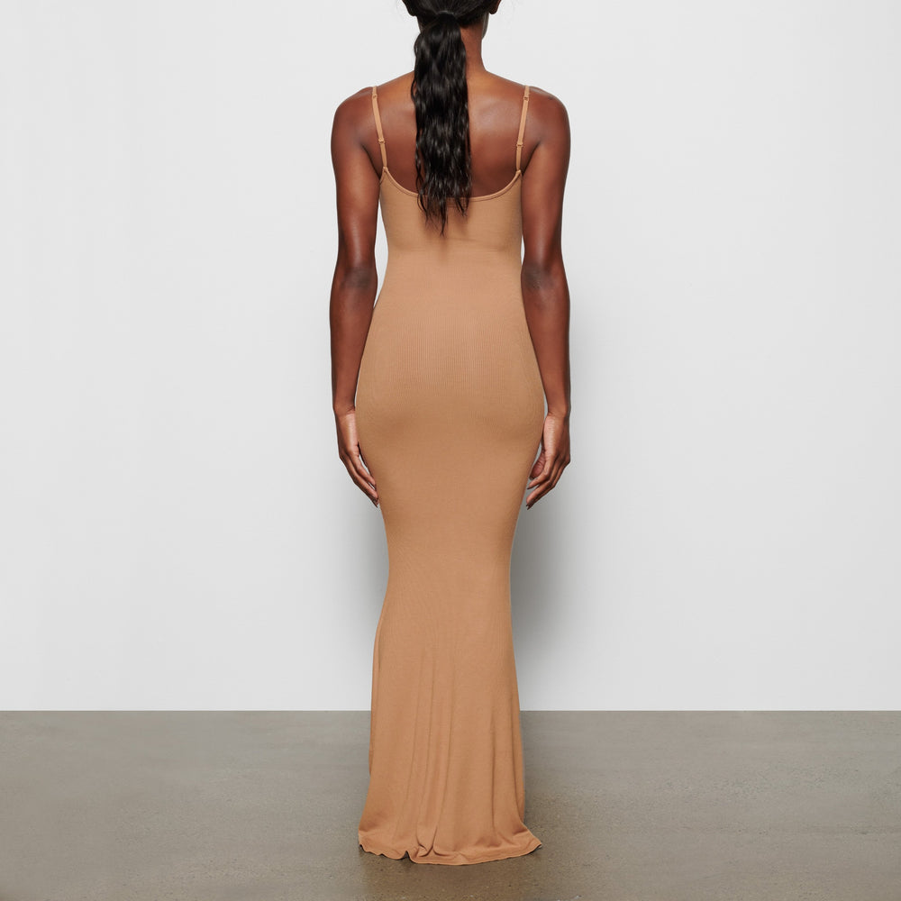 Skims SOFT LOUNGE LONG SLIP Dress Hnede | ILOW-09715