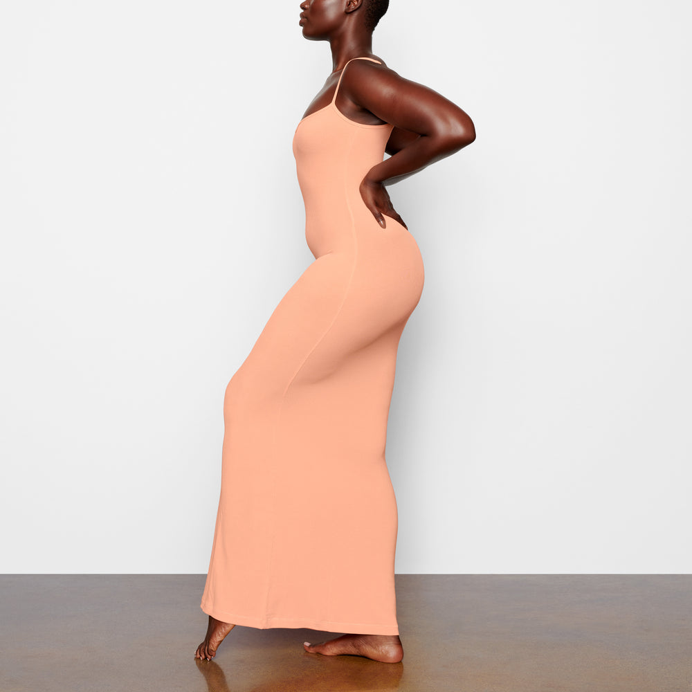 Skims SOFT LOUNGE LONG SLIP Dress Oranžové | EVCB-52439
