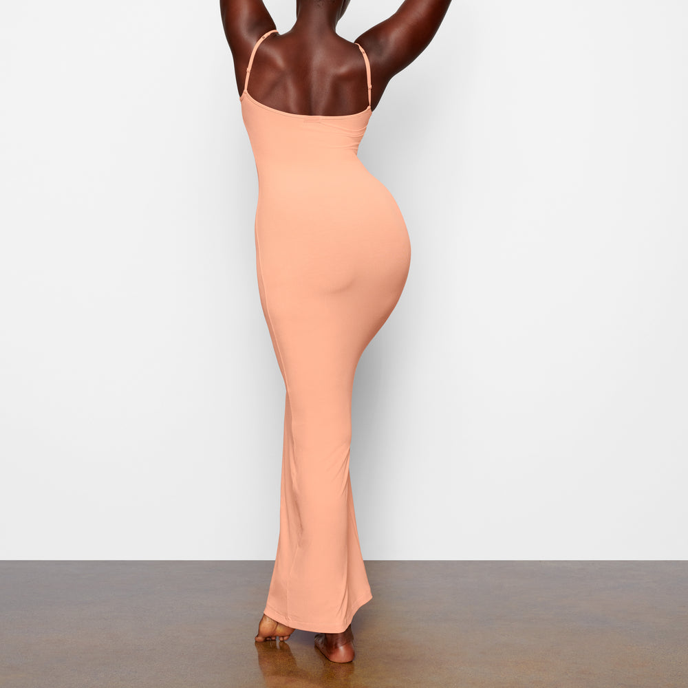 Skims SOFT LOUNGE LONG SLIP Dress Oranžové | EVCB-52439