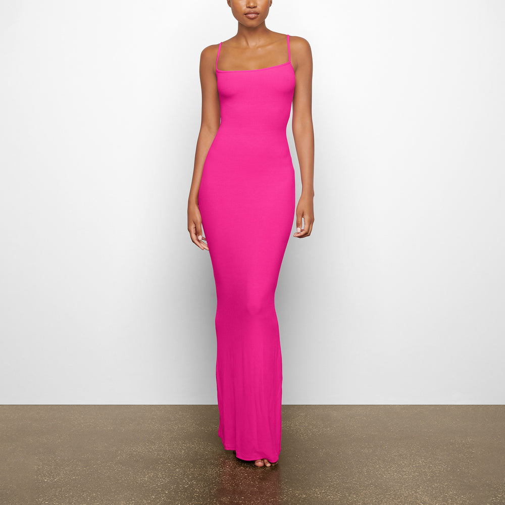 Skims SOFT LOUNGE LONG SLIP Dress Ruzove | XCHM-03184
