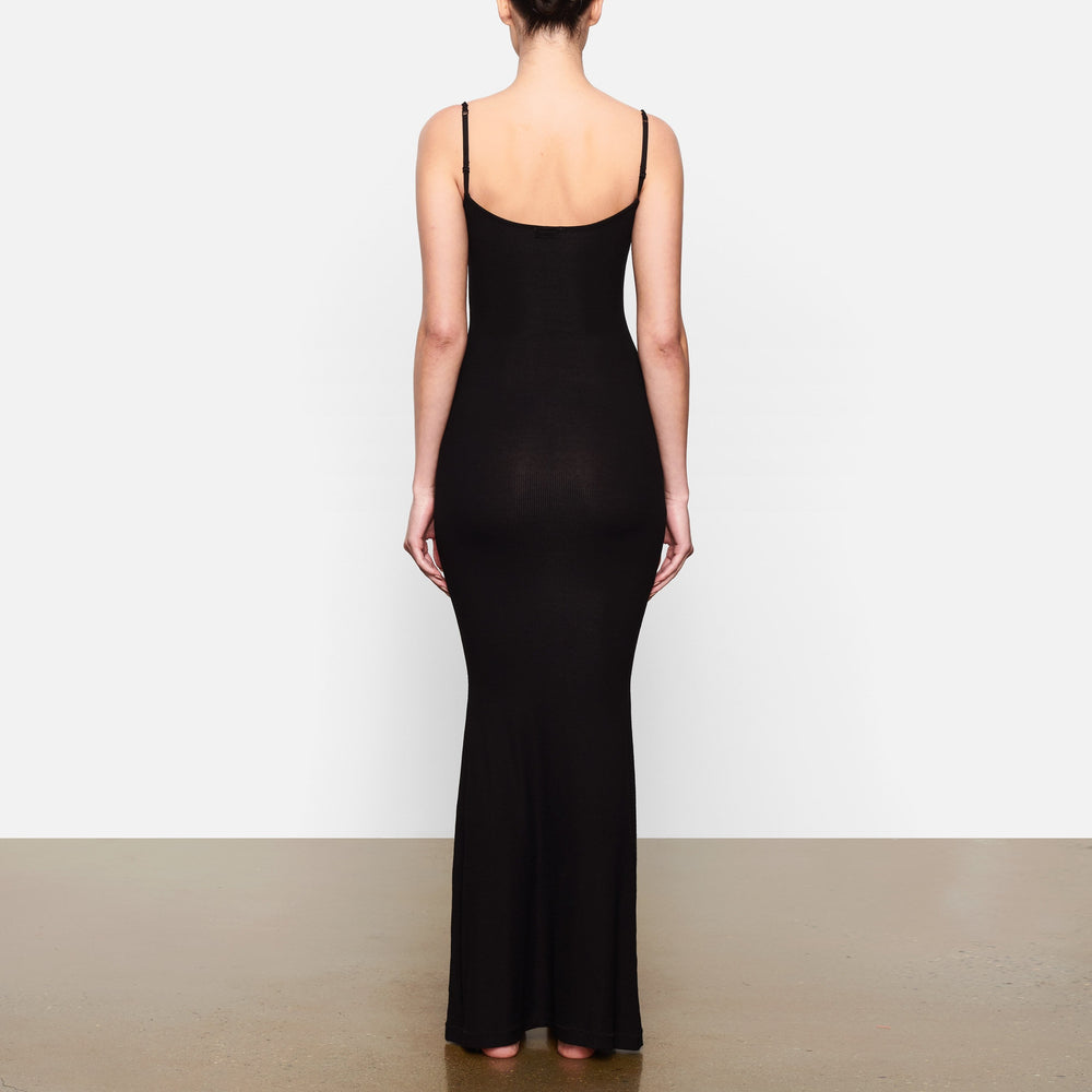 Skims SOFT LOUNGE LONG SLIP Dress Čierne | XGNF-13802