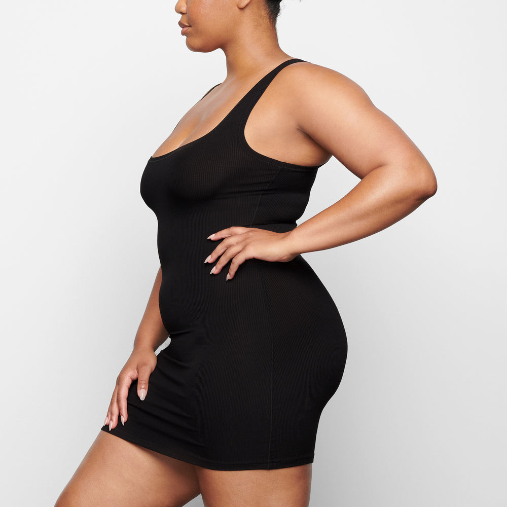 Skims SOFT LOUNGE MINI Dress Čierne | NZCJ-85014