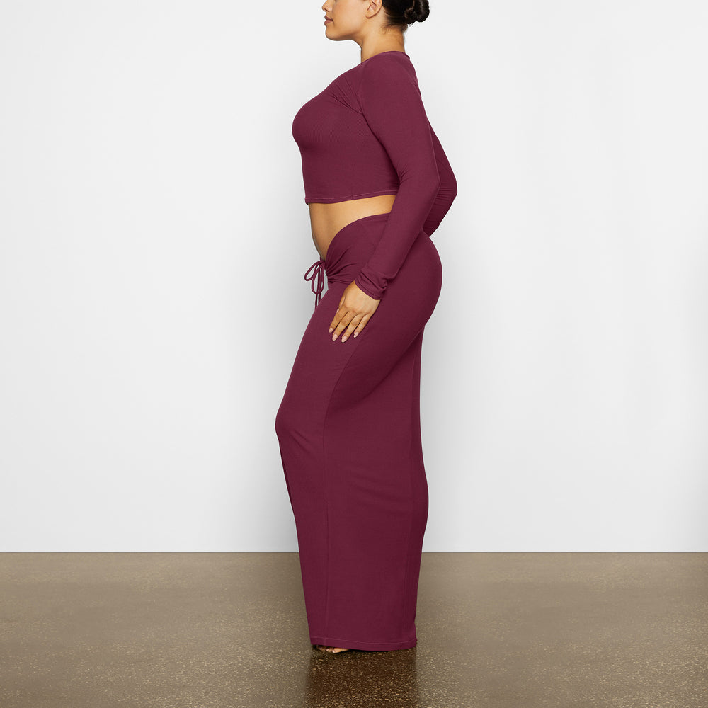 Skims SOFT LOUNGE RUCHED LONG Sukna Nachový | VAGE-03251