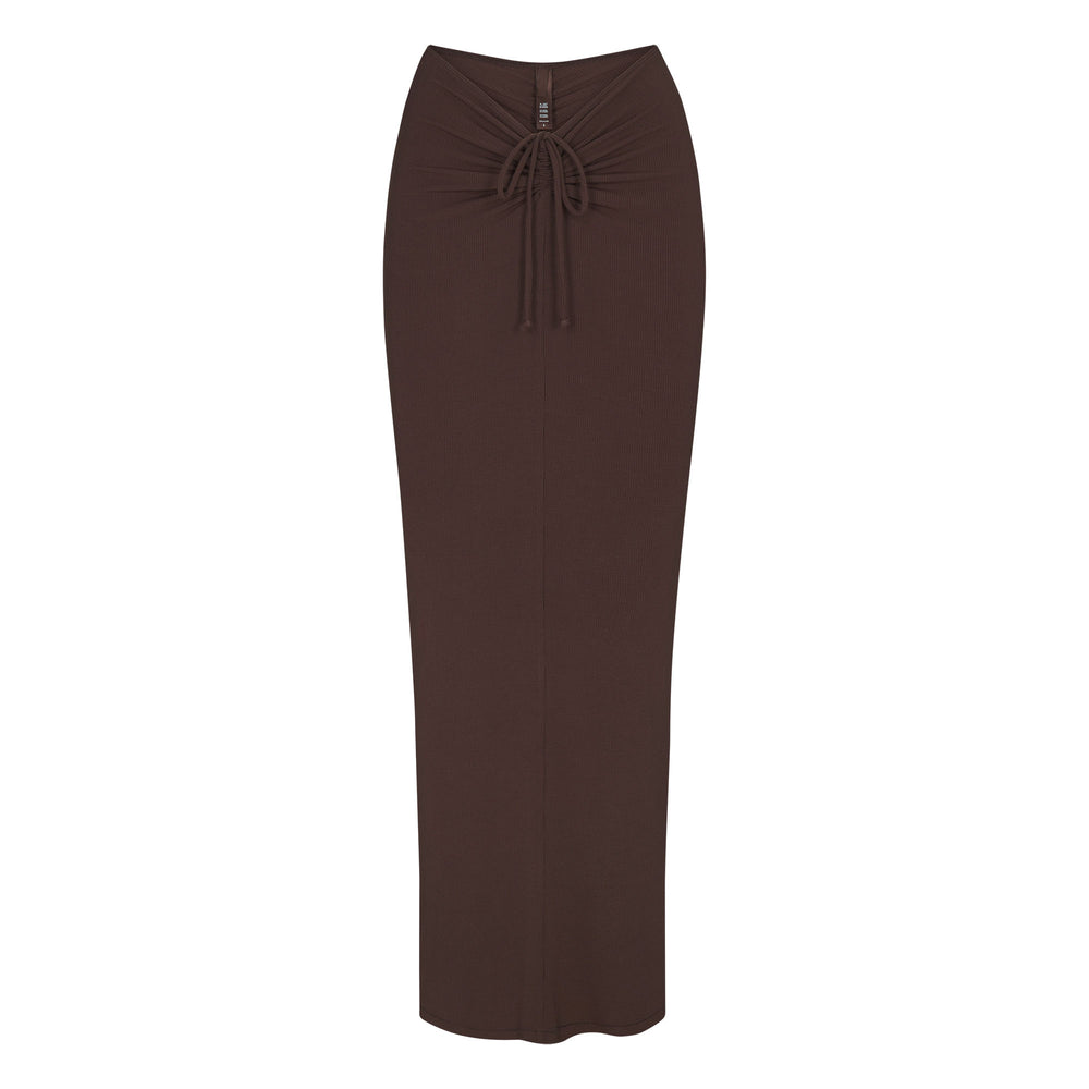 Skims SOFT LOUNGE RUCHED LONG Sukna Čokoláda | HOCS-71895