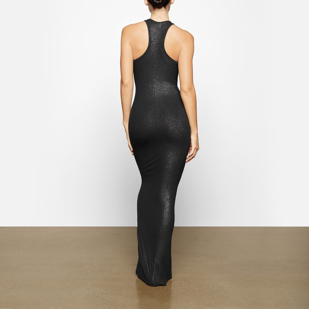 Skims SOFT LOUNGE SHIMMER RACERBACK Dress Čierne | AWXG-31297