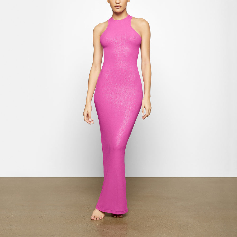Skims SOFT LOUNGE SHIMMER RACERBACK Dress Fuchsie | EBZX-24587