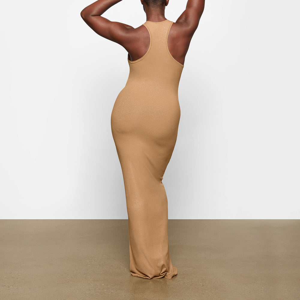 Skims SOFT LOUNGE SHIMMER RACERBACK Dress Hnede | EWQV-64890
