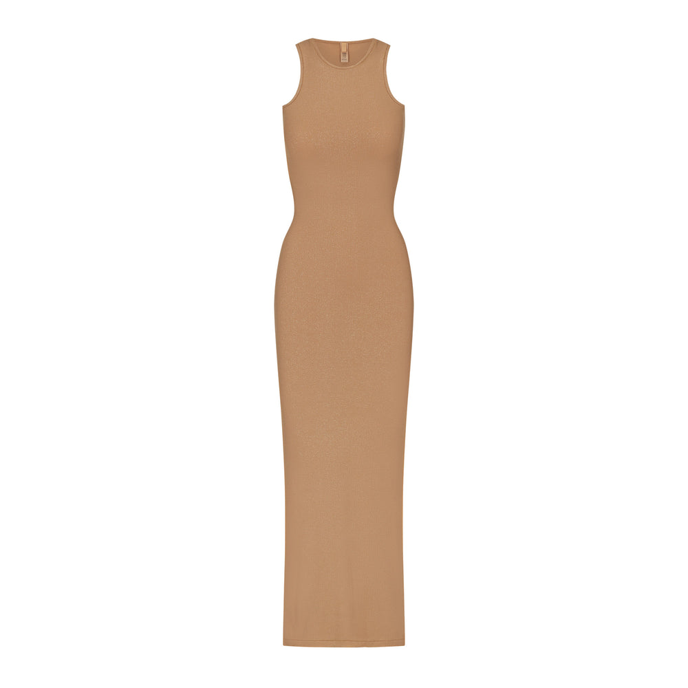 Skims SOFT LOUNGE SHIMMER RACERBACK Dress Hnede | EWQV-64890