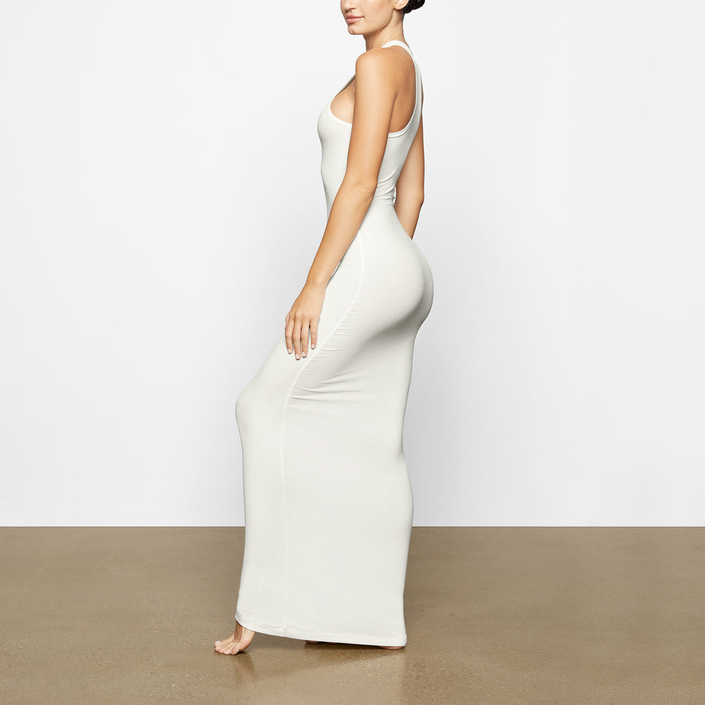 Skims SOFT LOUNGE SHIMMER RACERBACK Dress Biele | QZCL-09128