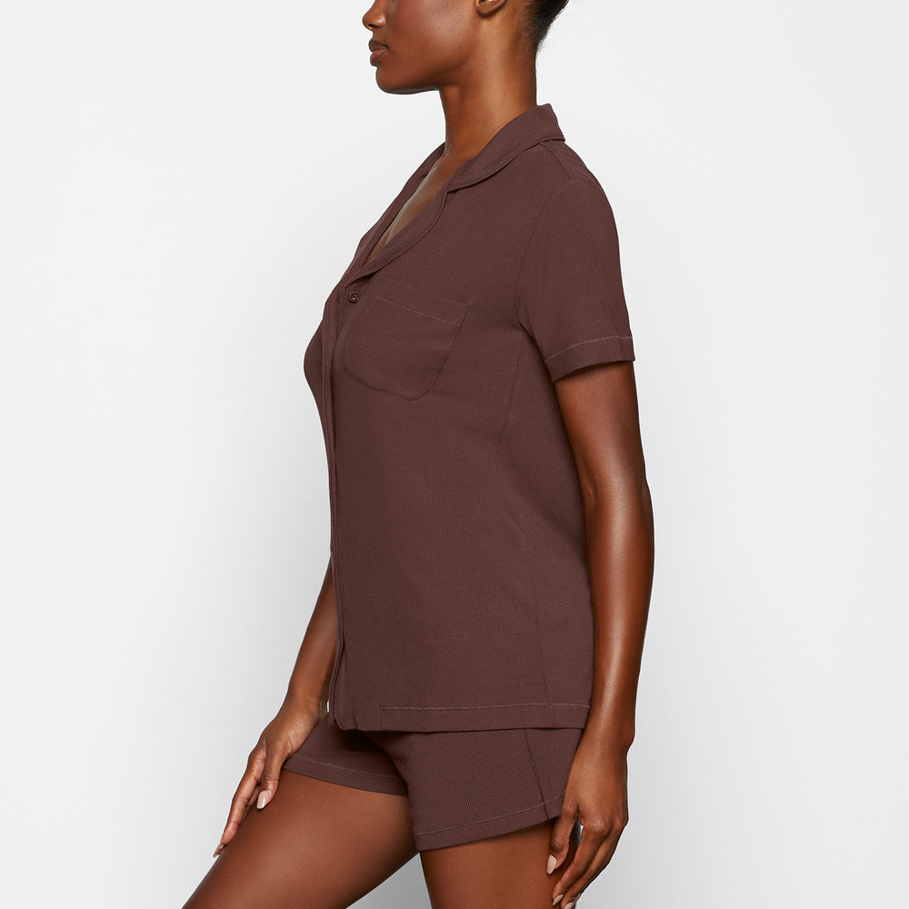 Skims SOFT LOUNGE SHORT Sleep Set Čokoláda | TNOD-78591