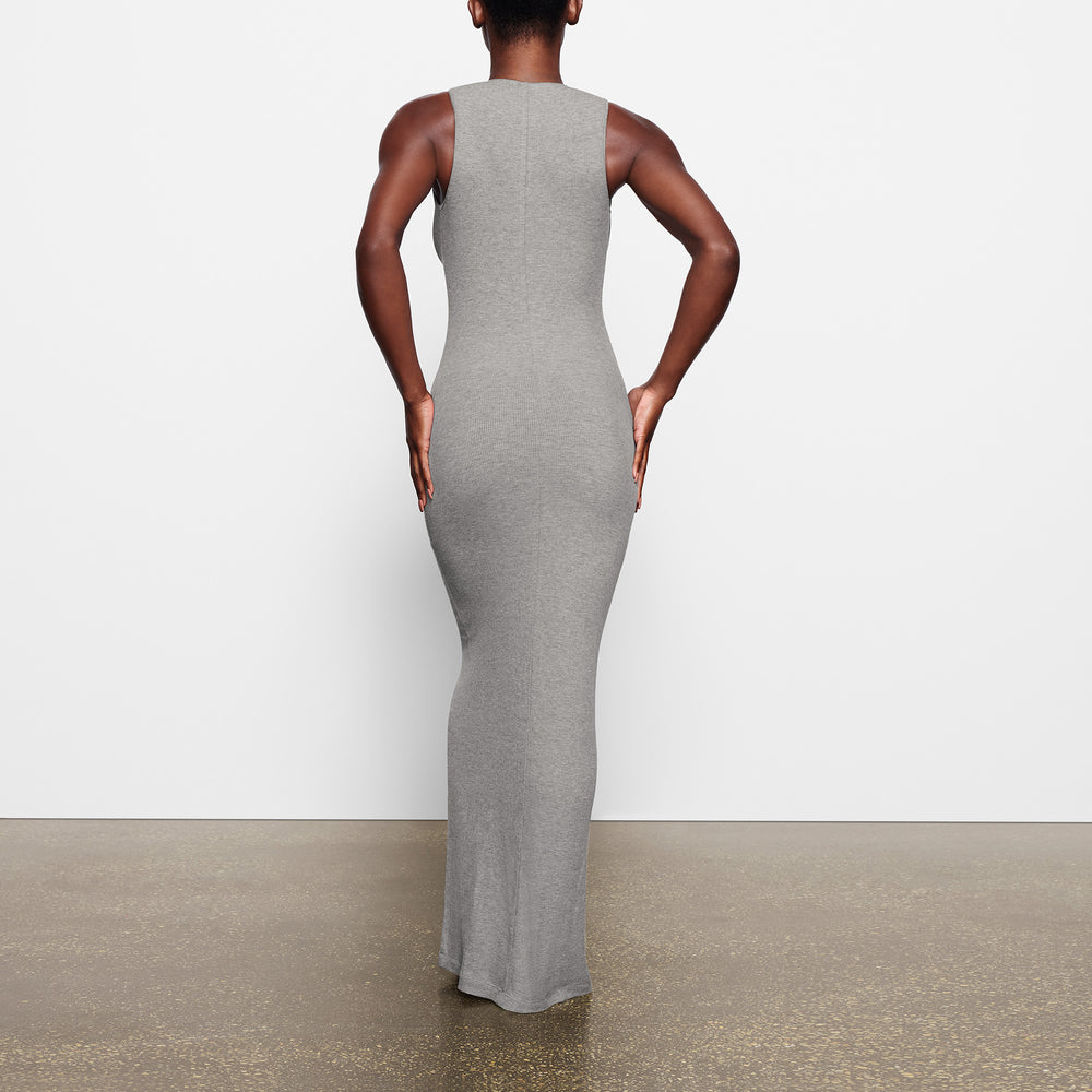 Skims SOFT LOUNGE SLEEVELESS LONG Dress Siva | NZBU-38524