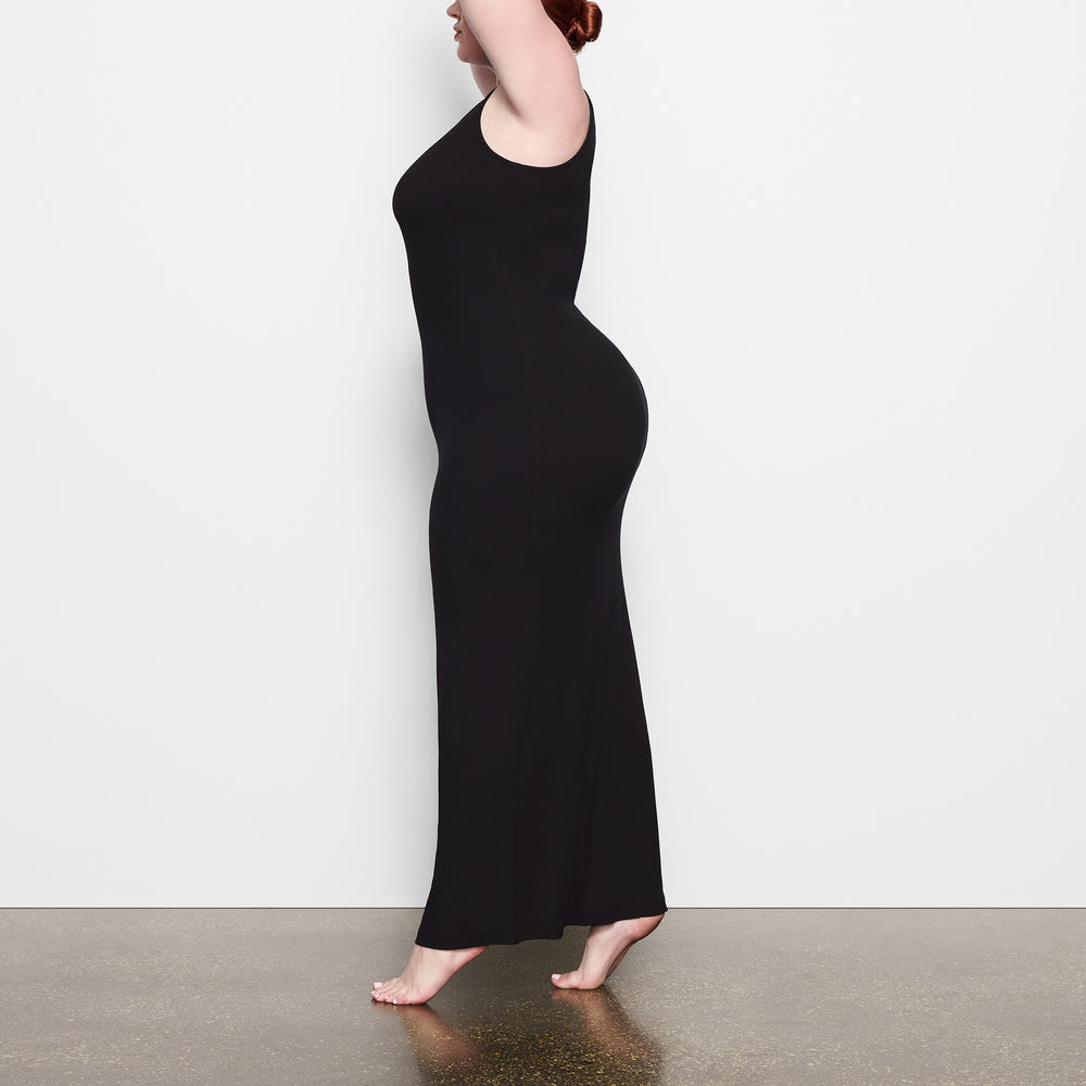 Skims SOFT LOUNGE SLEEVELESS LONG Dress Čierne | PGON-30627