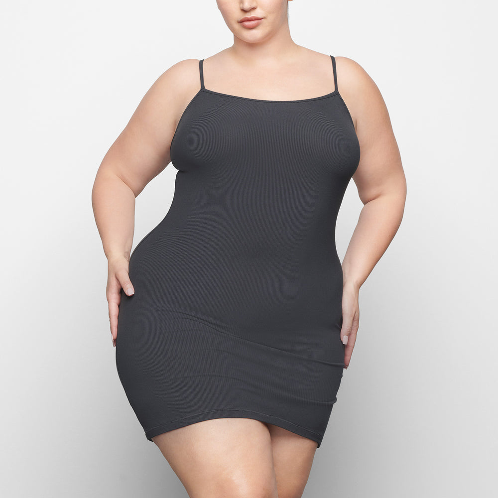Skims SOFT LOUNGE SLIP Dress Tmavo Siva | ZTOA-46139