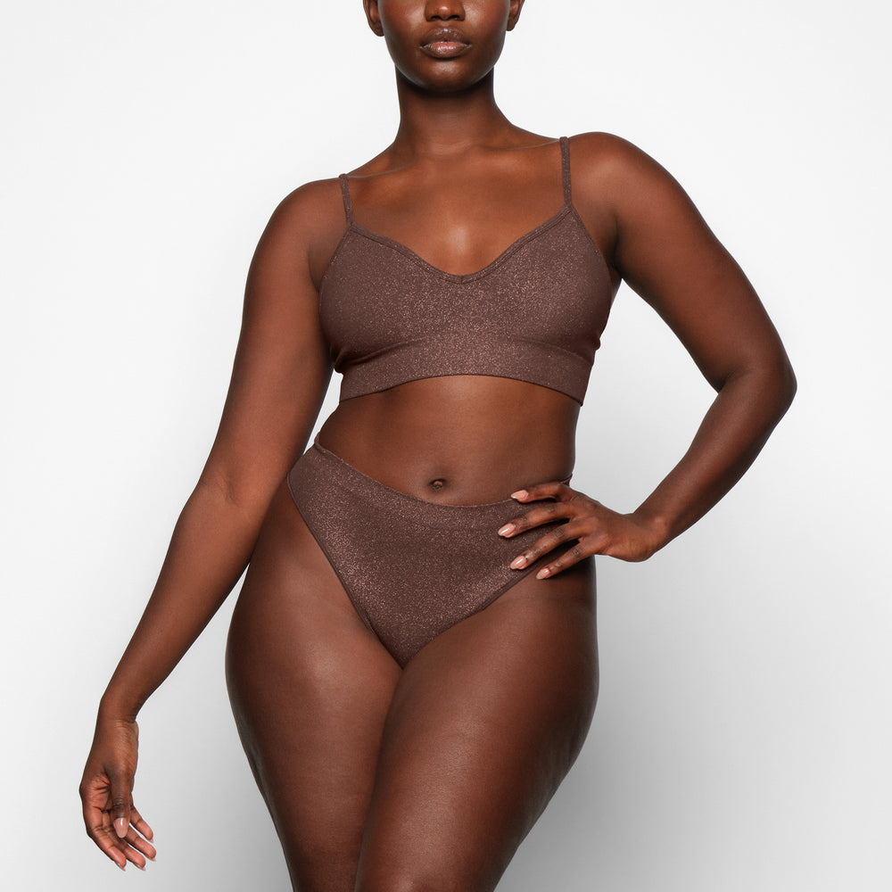 Skims SOFT SMOOTHING SHINE Bralette Čokoláda | WDVF-89023