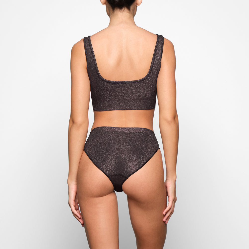 Skims SOFT SMOOTHING SHINE SCOOP NECK Bralette Čierne | GDLO-04156