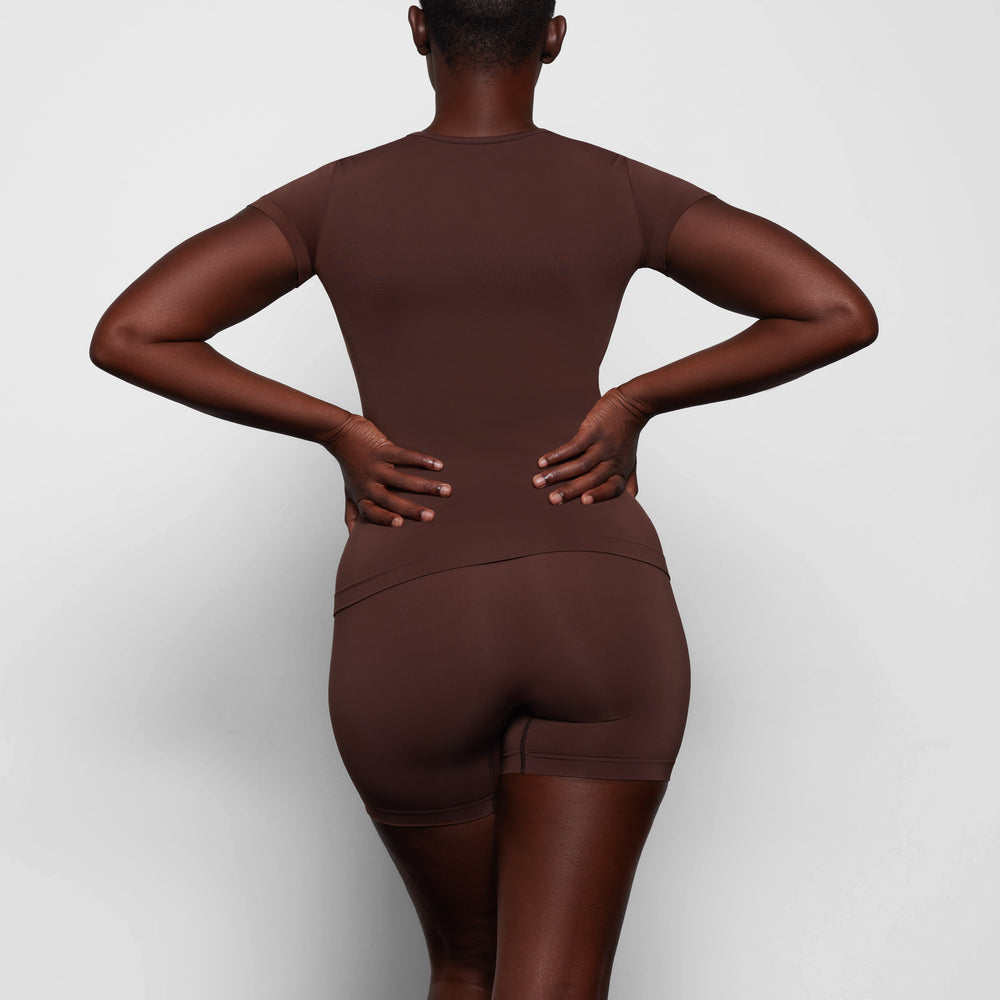 Skims SOFT SMOOTHING T-shirt Čokoláda | JLPY-90178