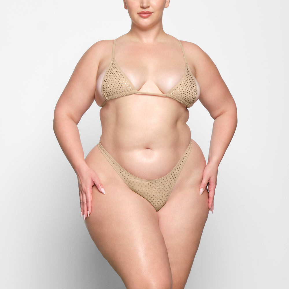 Skims SPARKLE JERSEY MINI Thong Béžové | ELYM-40651