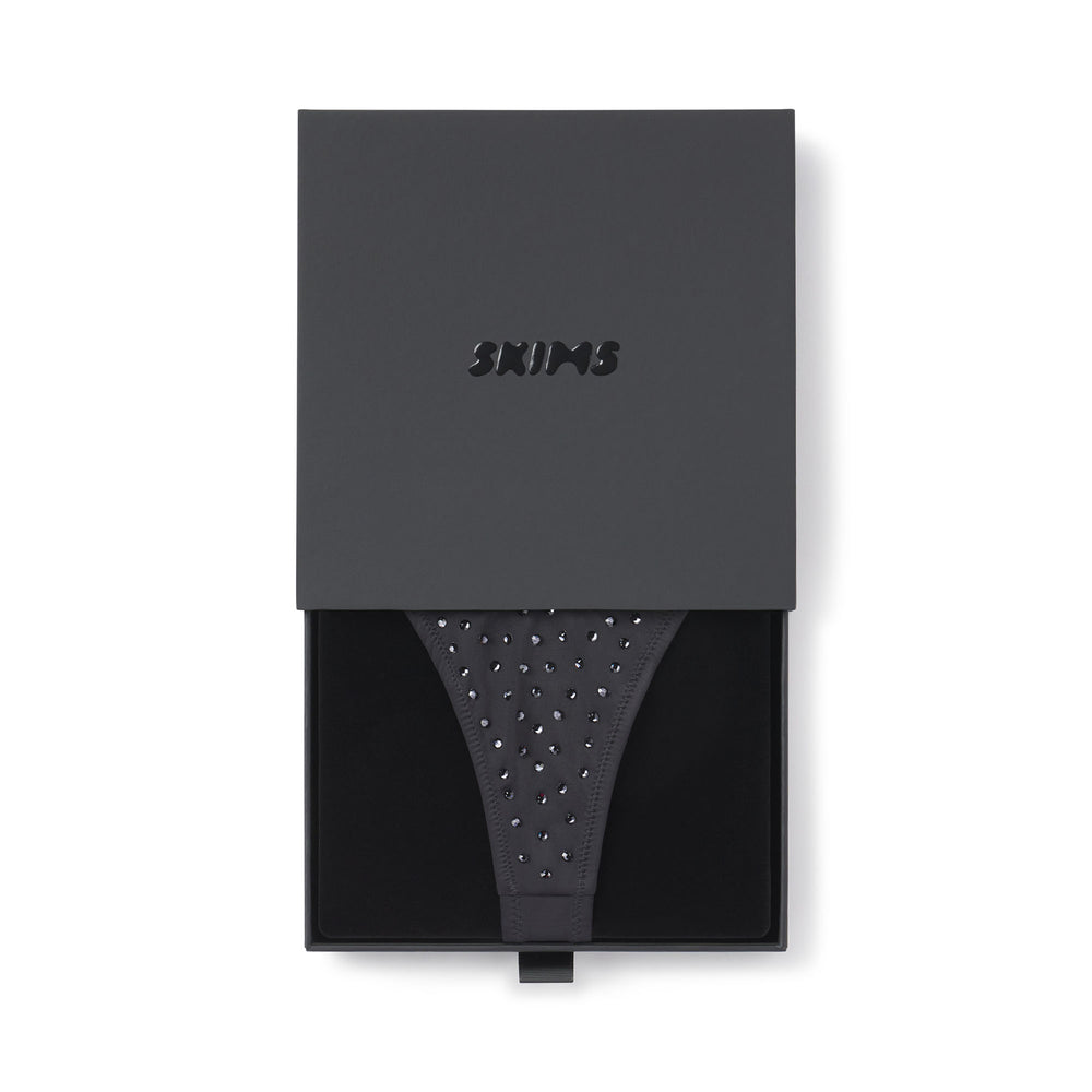 Skims SPARKLE JERSEY MINI Thong Čierne | EILM-80624