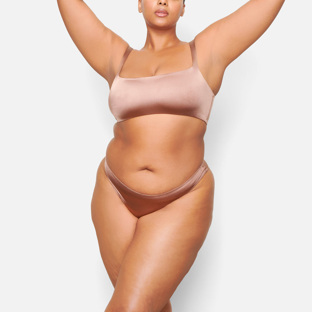 Skims STRETCH SATIN Bikini Ruzove | PMBV-70538