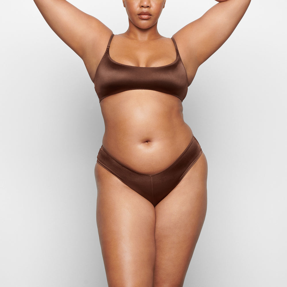 Skims STRETCH SATIN Hipster Čokoláda | QOMA-39285
