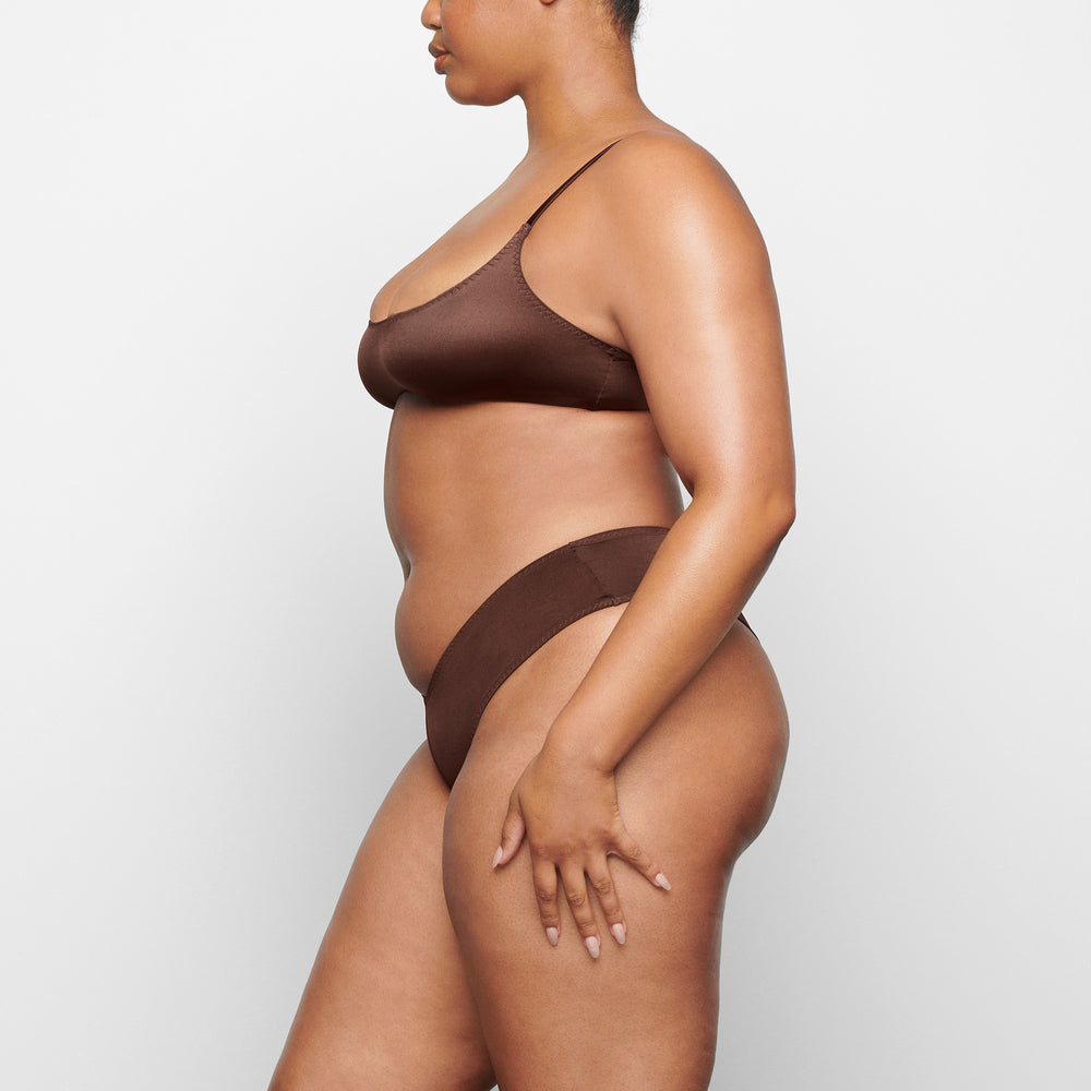 Skims STRETCH SATIN Hipster Čokoláda | QOMA-39285