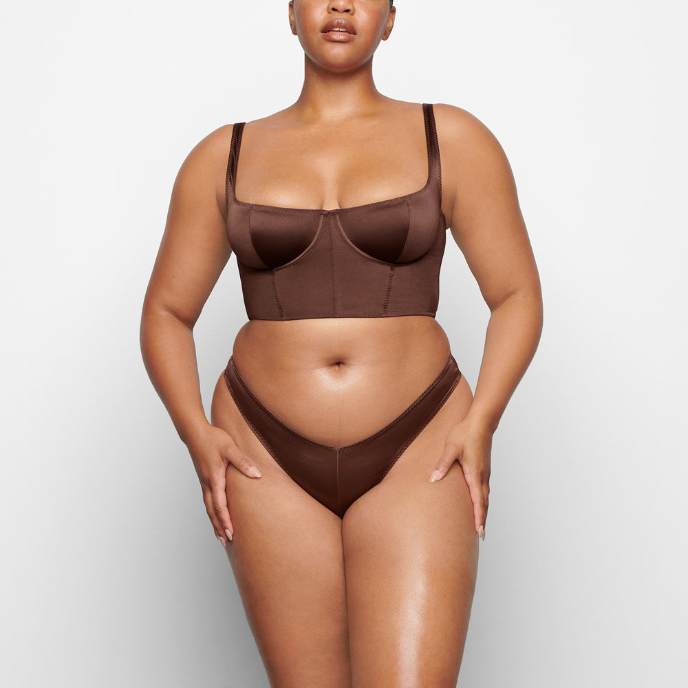 Skims STRETCH SATIN Korzet Čokoláda | AHSC-03156