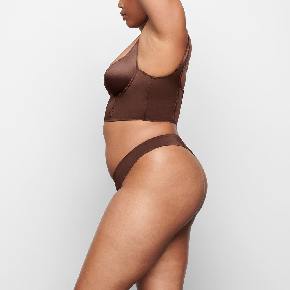 Skims STRETCH SATIN Korzet Čokoláda | AHSC-03156