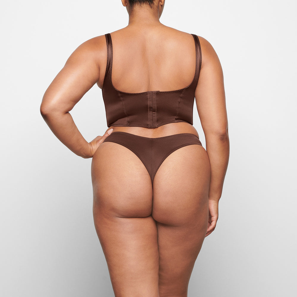 Skims STRETCH SATIN Korzet Čokoláda | AHSC-03156