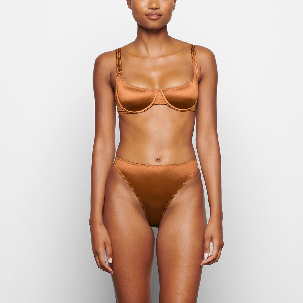 Skims STRETCH SATIN SCOOP Underwire Bra Marhule | MDIH-67038