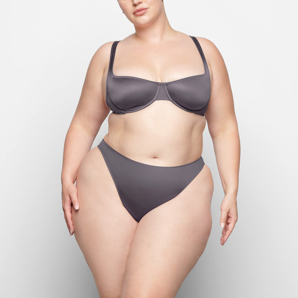 Skims STRETCH SATIN SCOOP Underwire Bra Nachový | NJAF-80497