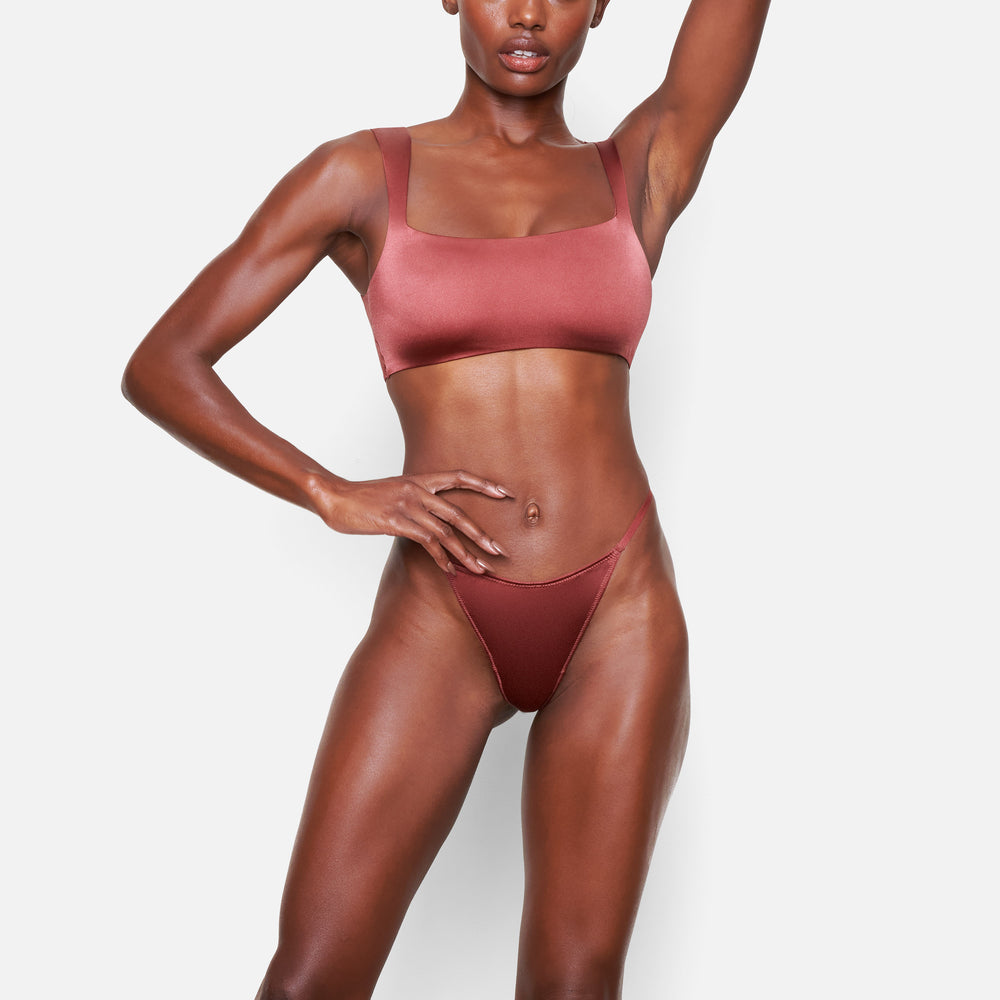 Skims STRETCH SATIN Square Neck Bra Ruzove | HWXF-36145
