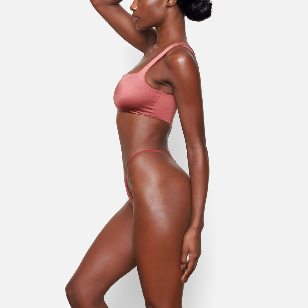 Skims STRETCH SATIN Square Neck Bra Ruzove | HWXF-36145