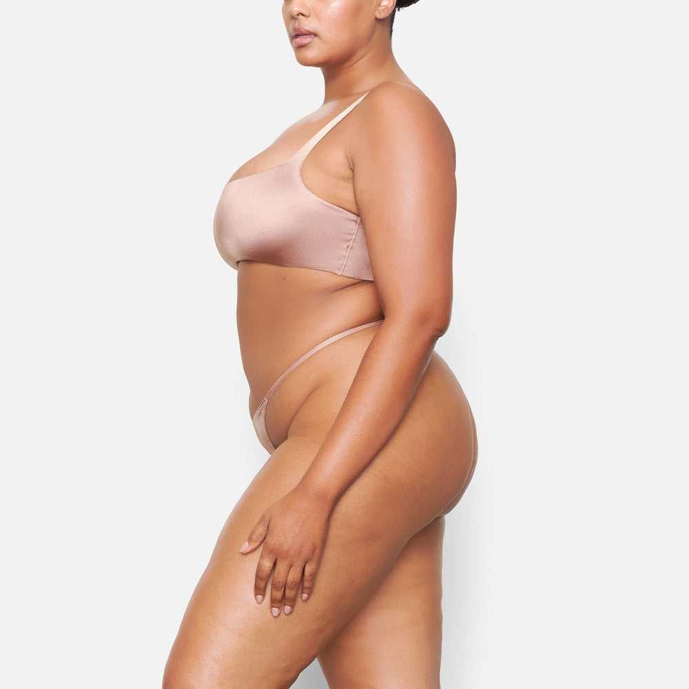 Skims STRETCH SATIN Square Neck Bra Ruzove | MZQD-16752